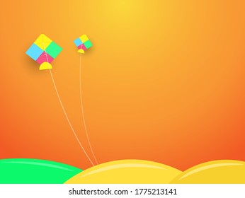 Kite Flying Banner Graphic ,fly Kites For The Holiday Makara Sankranti