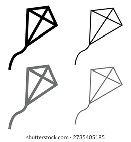 Kite Flying e ícones vetoriais criativos