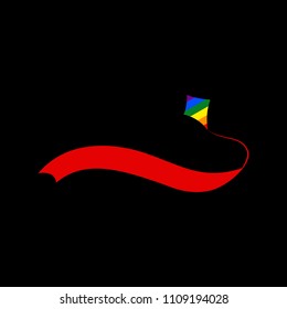kite flying drawing
