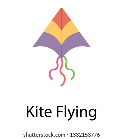 Kite flying flat icon design 