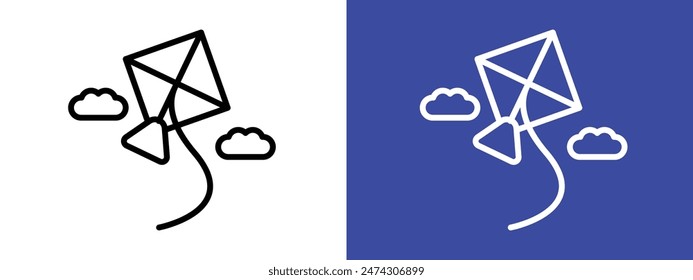 Kite Flying Icon Ideal for Makar Sankranti and Festival Themes