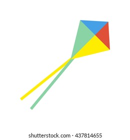 Kite flying. Icon on isolated background