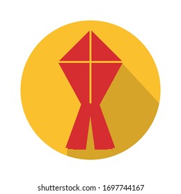 Kite flying icon or symbol vector illustration 