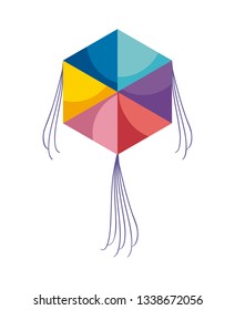 kite flying isolated icon