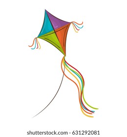 kite flying isolated icon