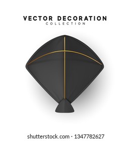 kite flying realistic isolated vector graphics.