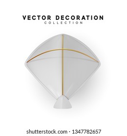 kite flying realistic isolated vector graphics.
