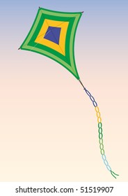 Kite flying in the sky, vector illustration