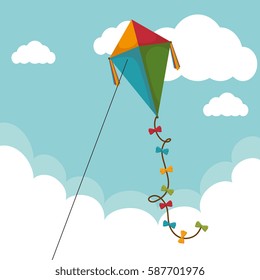 kite flying toy icon