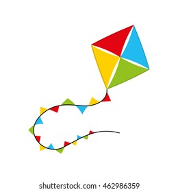 kite flying toy isolated icon vector illustration design