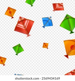 Kite flying in transparent background. Happy Makar Sankranti Creative Social Media Post. Makar Sankranti Festival Greeting Background Template Design. Sankranti Festival Greeting Background.
