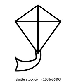 kite flying vector icon or logo illustration on white background. Perfect use for website, pattern, design, etc.