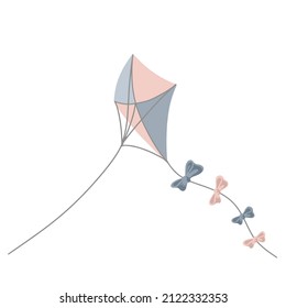 Kite. Flying a kite, vector illustration. happy Vasant Panchami template