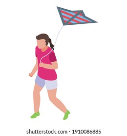 Kite game play icon. Isometric of kite game play vector icon for web design isolated on white background