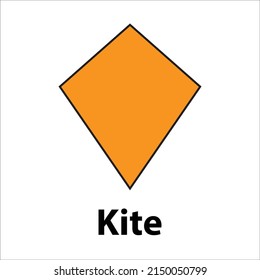 Kite geometric shape light orange color vector