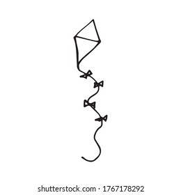 Kite hand-draw doodle. Vector illustration