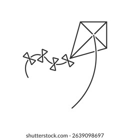 Kite icon. Black vector illustration.