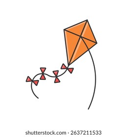 Kite icon. Colored vector illustration.