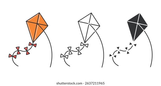 Kite icon. Colored vector illustration.