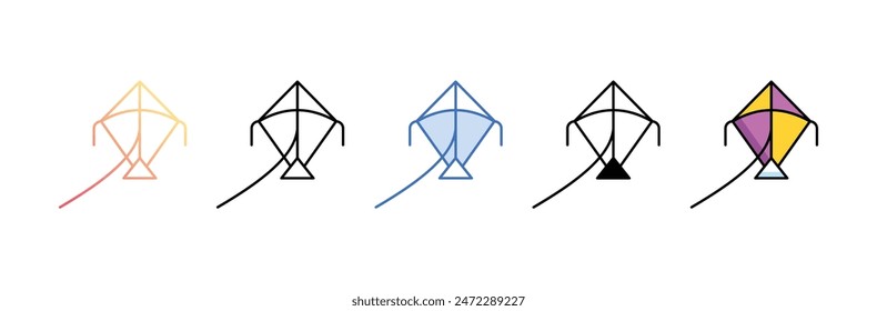 Diseño de icono de cometa con fondo blanco ilustración de stock