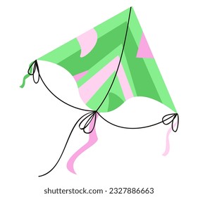 Kite Icon in doodle style. Vector Illustration