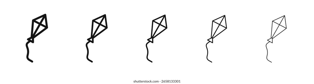 Logo de conjunto de ilustración plana de icono de cometa