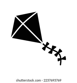 Drachensymbolfliege mit Fliesen für Kinderspielzeug in schwarzem, solidem Stil