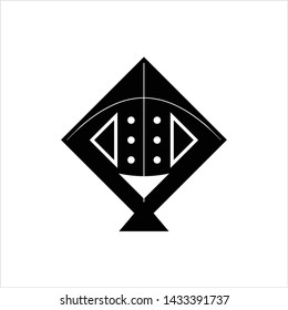 Kite Icon, Flying Kite Icon Vector Art Illustration