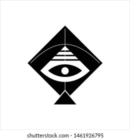 Kite Icon, Flying Kite Icon Vector Art Illustration