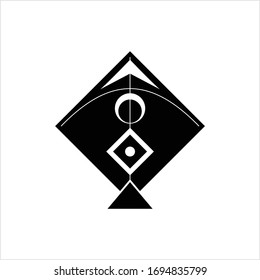 Drachensymbol, Fliegender Kite Symbol Vektorillustration Kunstillustration