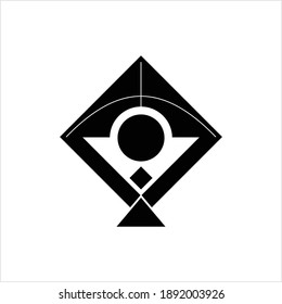 Kite Icon, Flying Kite Icon Vector Art Illustration