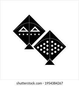 Kite Icon, Flying Kite Icon Vector Art Illustration