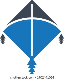 Icono de cometa, ilustración vectorial del icono de vuelo 