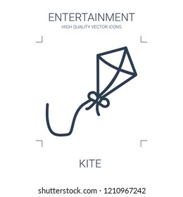 kite icon. high quality line kite icon on white background. from entertainment collection flat trendy vector kite symbol. use for web and mobile