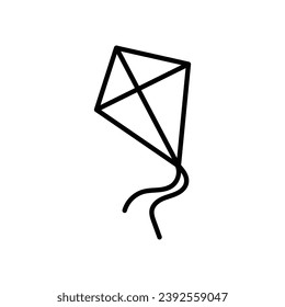 Kite icon isolate white background vector stock illustration.
