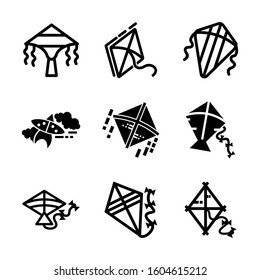 kite icon isolated sign symbol vector illustration - Collection of high quality black style vector icons
