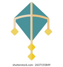 Kite icon in line art. Outline Style. Isolated on white background