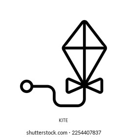 kite icon. Line Art Style Design Isolated On White Background