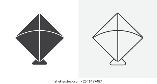 Kite icon Line graphics illustration