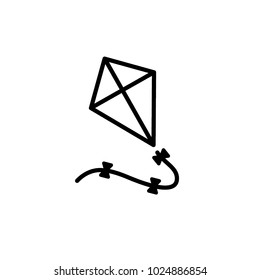 kite icon, line sign, vector illustration eps10