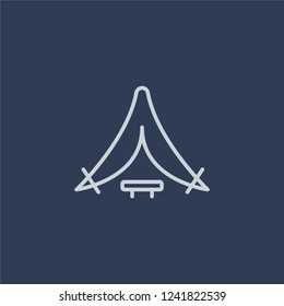 Kite icon. Kite linear design concept from Camping collection. Simple element vector illustration on dark blue background.