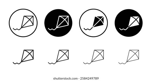 Kite icon linear logo isolated