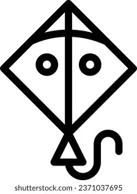 Kite icon on transparent background