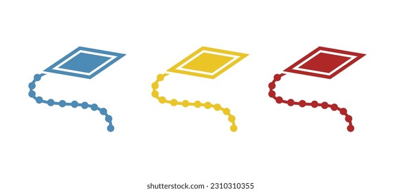 kite icon on a white background, vector illustration