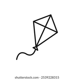 Kite icon outline collection or set in black and white