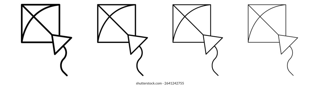 Kite icon Outline sign symbol set