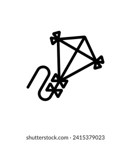kite icon outline style vector design
