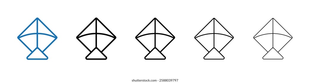 Kite icon Outline vector logo for web ui