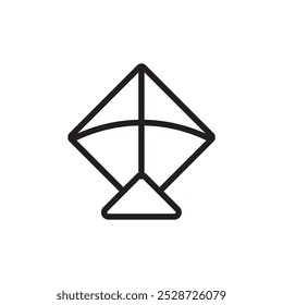 Kite icon Outline vector for web ui