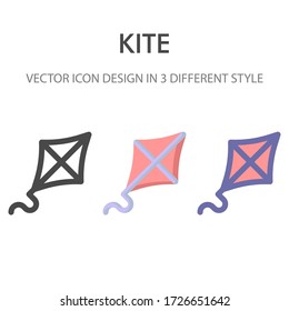 Kite Icon Pack isoliert auf weißem Hintergrund. für Ihre Website Design, Logo, App, Benutzeroberfläche. Vector Grafik Illustration und bearbeitbarer Strich. EPS 10.